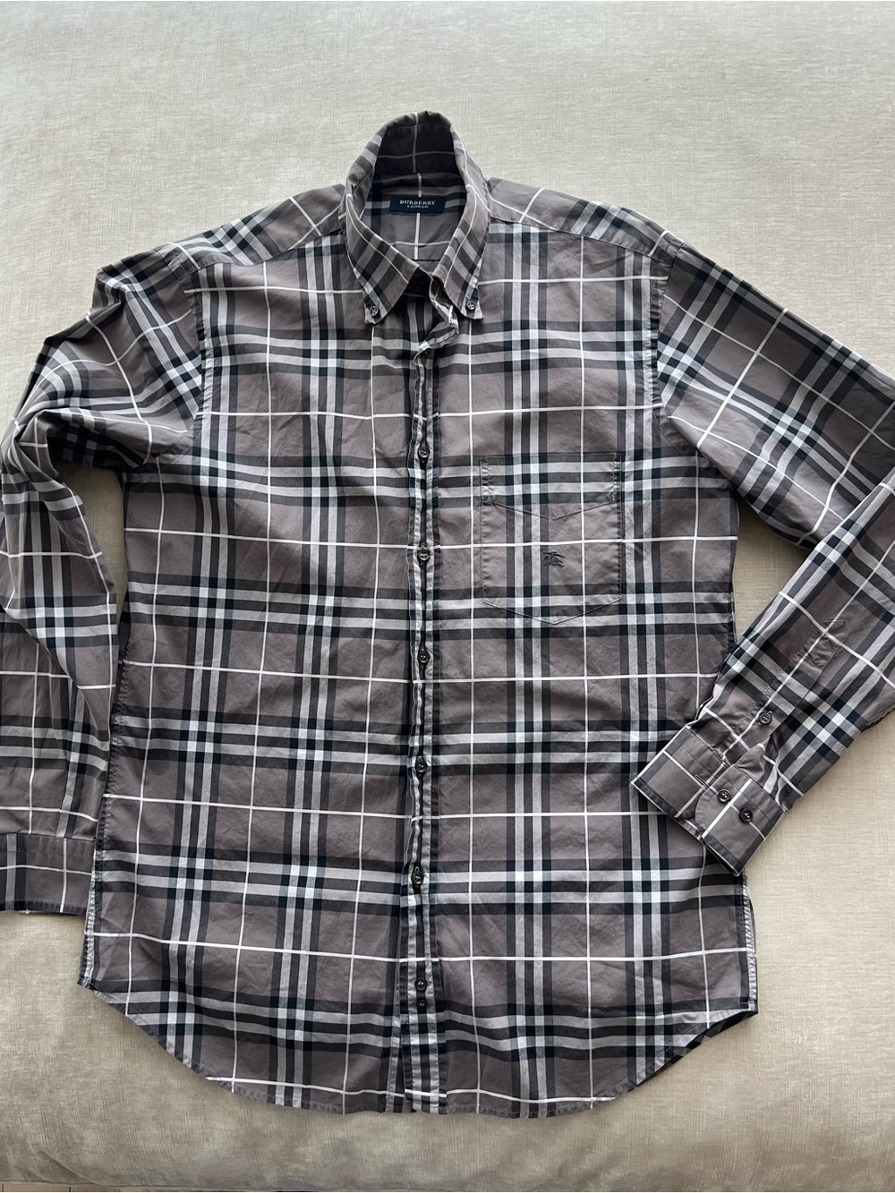 Burberry men’s button down. See measurements in photos.